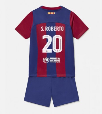 Barcelona Sergi Roberto #20 Primera Equipación Niños 2023-24 Manga Corta (+ Pantalones cortos)